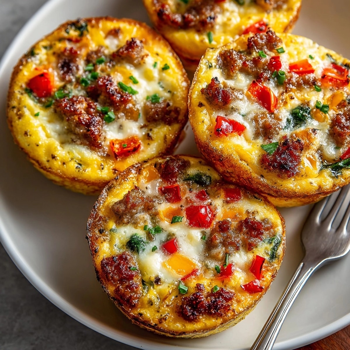 Freshly baked Make-Ahead Egg Muffins with golden tops, perfect for meal prep breakfast.