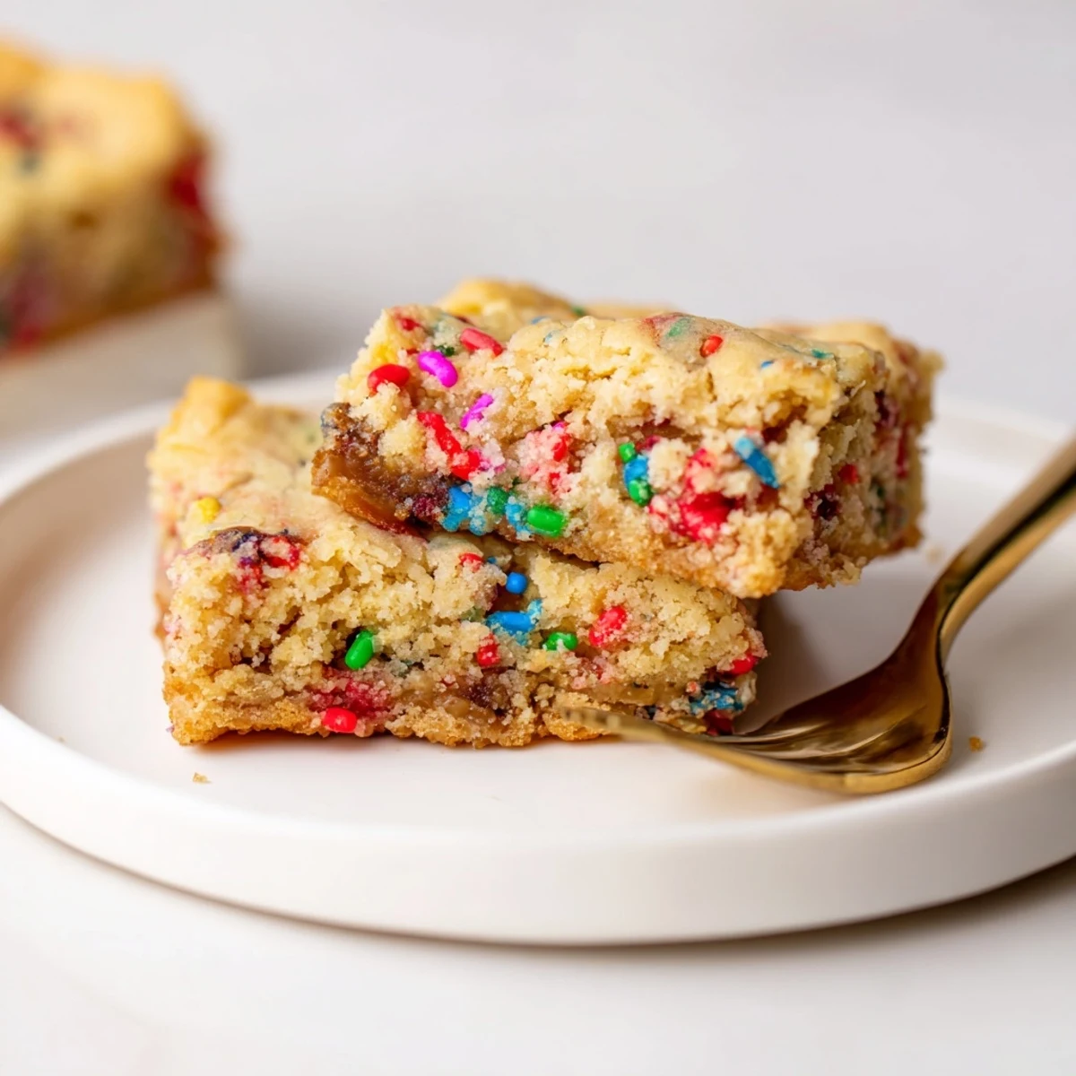Warm, chewy chai spiced funfetti cookie bars perfect for dessert lovers everywhere.