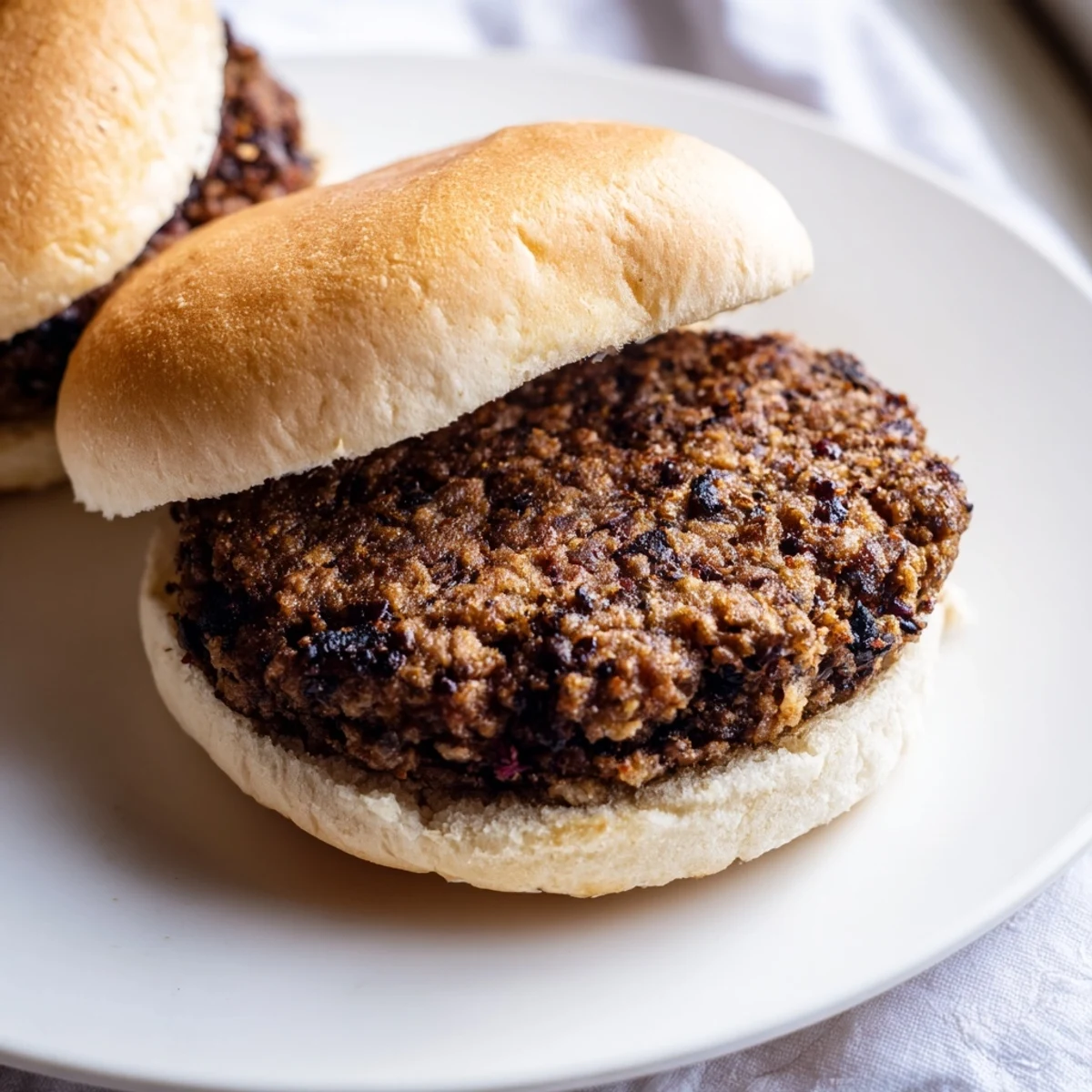 Savory Quick Black Bean Burgers garnished with lettuce, perfect for a hearty meal.