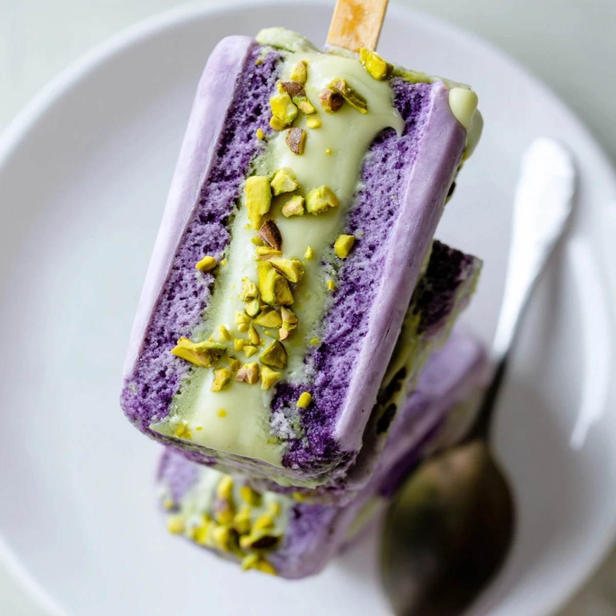 Ube Pistachio Ice Cream Bars