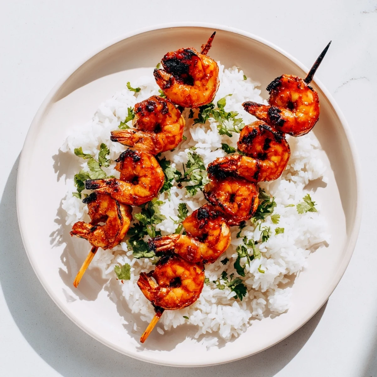 Smoky chipotle lime grilled shrimp and rice, a flavorful dish with cilantro-lime rice and vibrant shrimp.