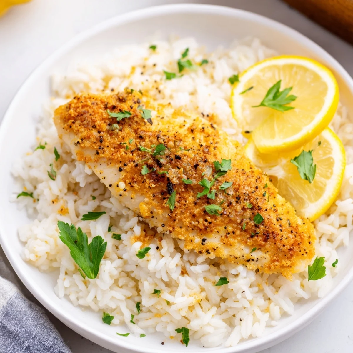 Bright, flavorful lemon pepper chicken, juicy and tender, pairs perfectly with light and fluffy rice.