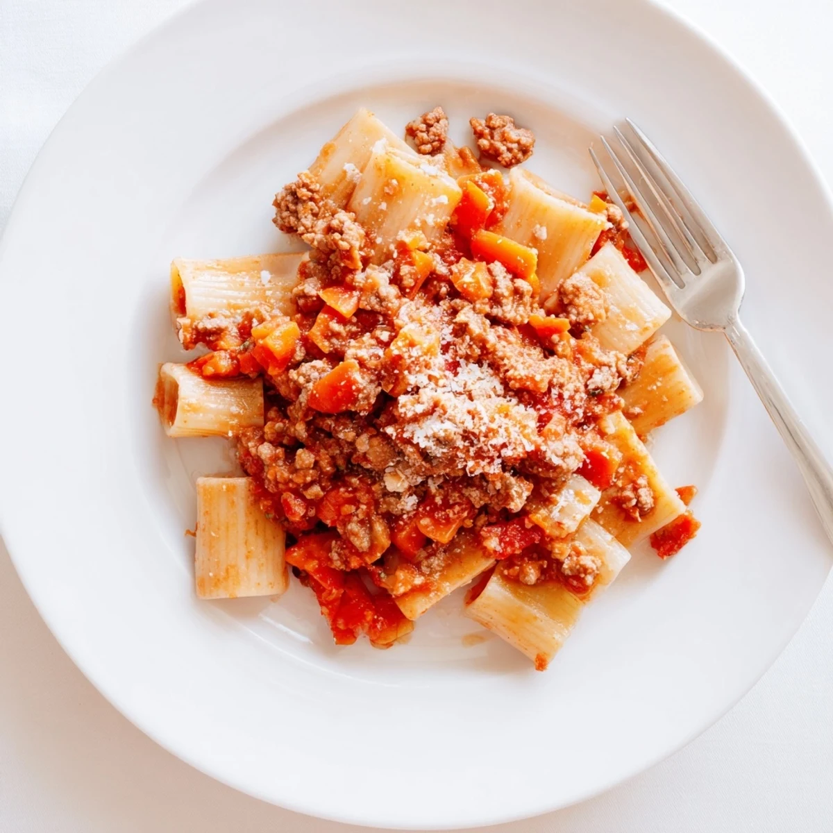A steaming bowl of Classic Tuscan Ragu, rich and hearty, ready to be served over pasta.