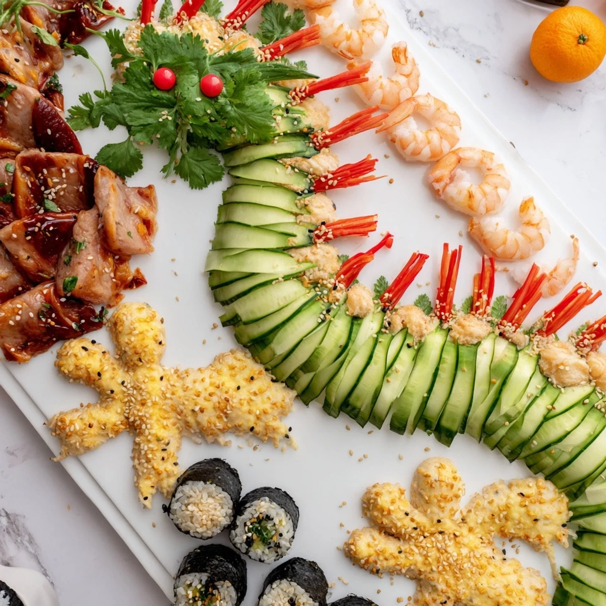 This colorful and delicious Mighty Dragon Lunar New Year Board features an Asian-inspired platter ready to enjoy.