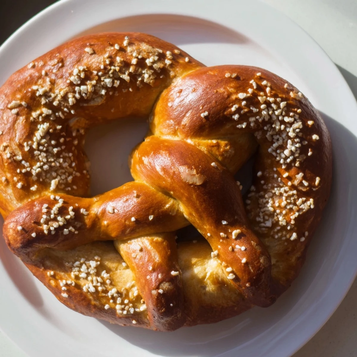 A close-up of delicious, party-ready Bretzels Anneau de Fête, baked to a beautiful golden brown color.