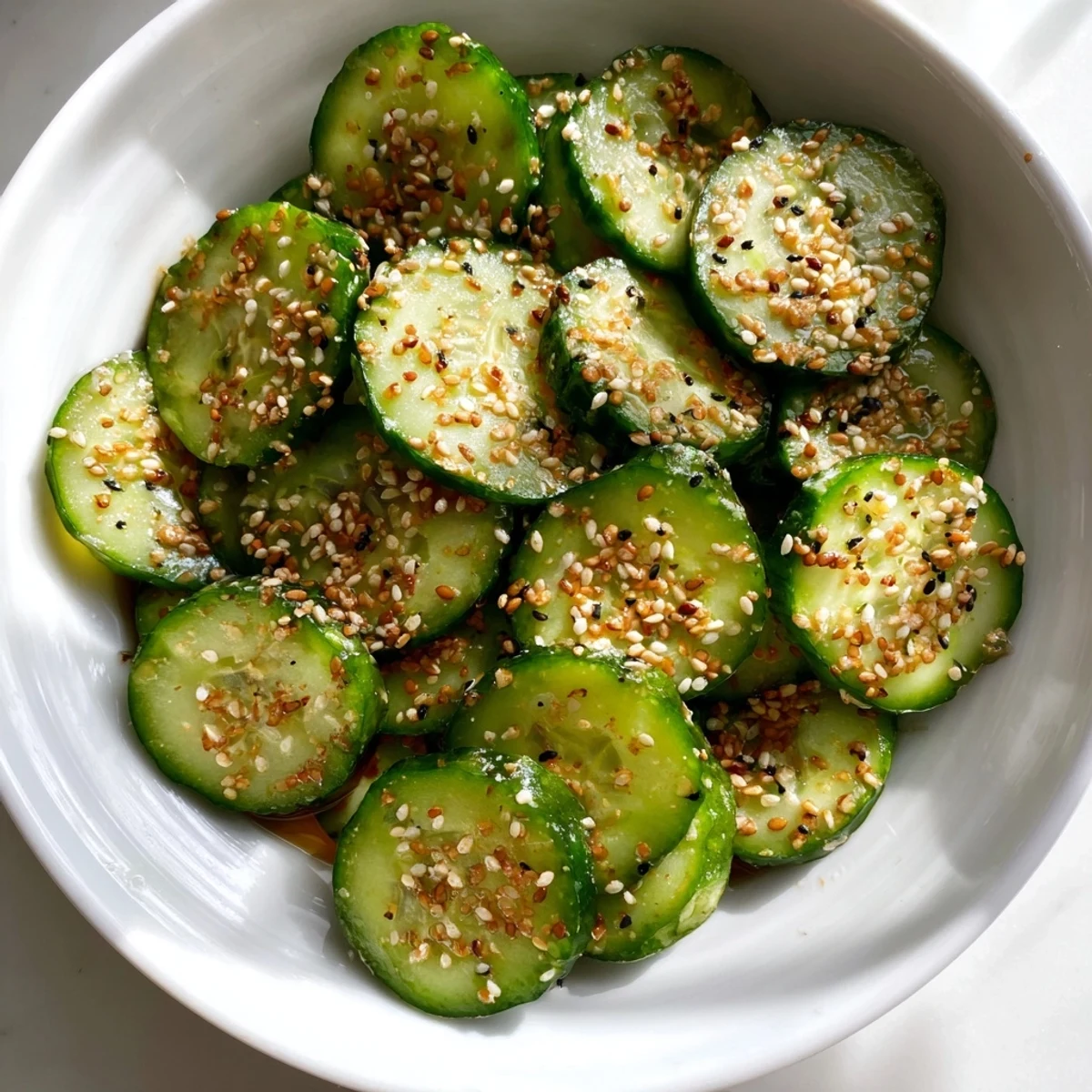 Crisp Cucumber Shaker, coated in everything bagel seasoning, ready for a refreshing, flavorful snack.