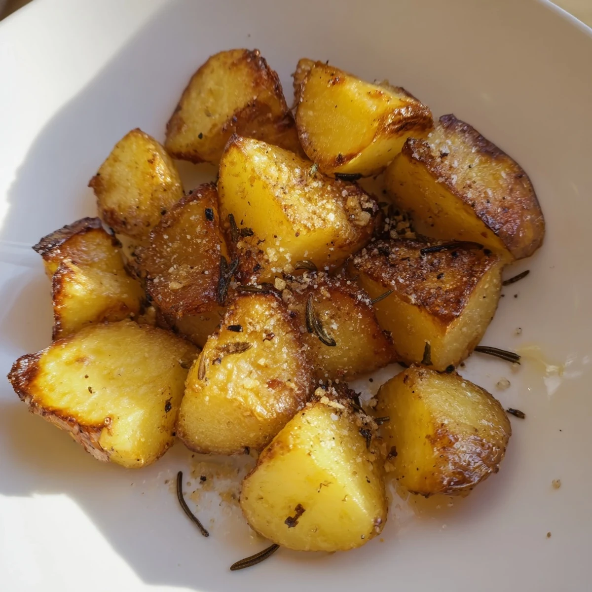 Imagine flavorful Beef Tallow Roasted Potatoes, fluffy inside, with herbs, alongside a juicy roast.