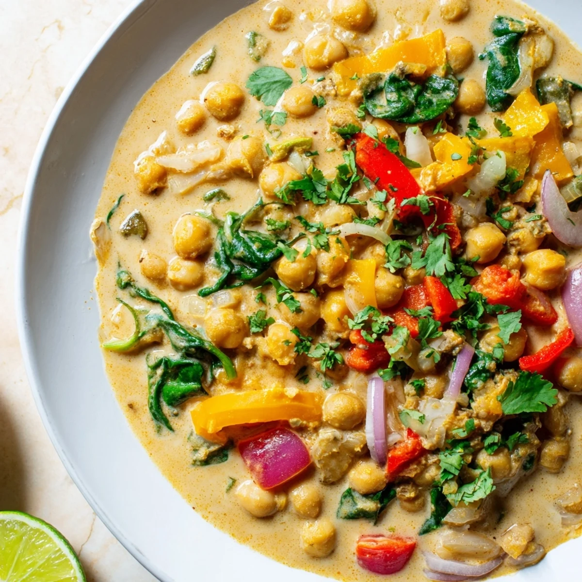 Hearty and flavorful Chickpea Curry: a warm, spiced stew, perfect for a cozy weeknight dinner.