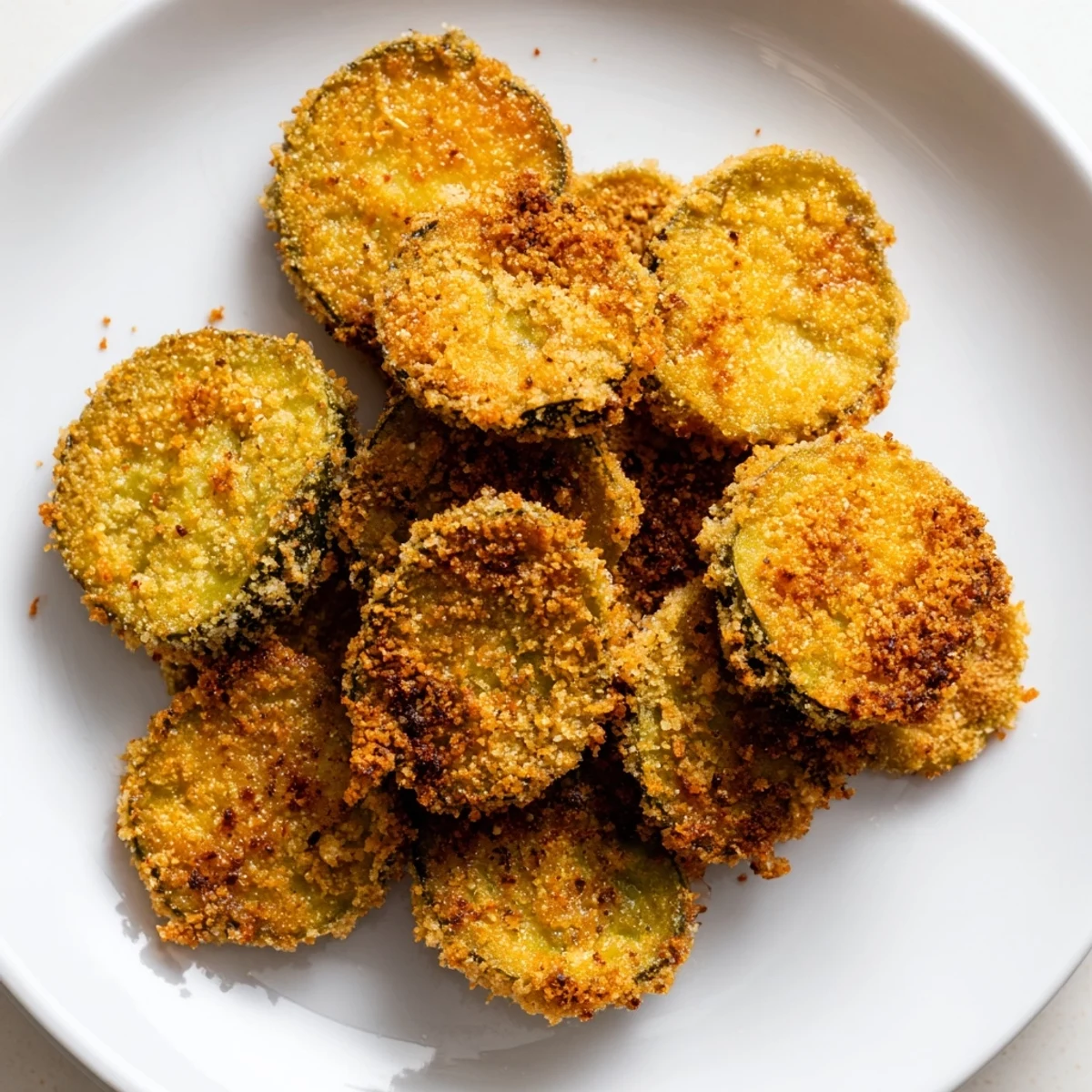 Golden-brown Crispy Fried Pickles served with cool ranch, a perfect crunchy appetizer for sharing.