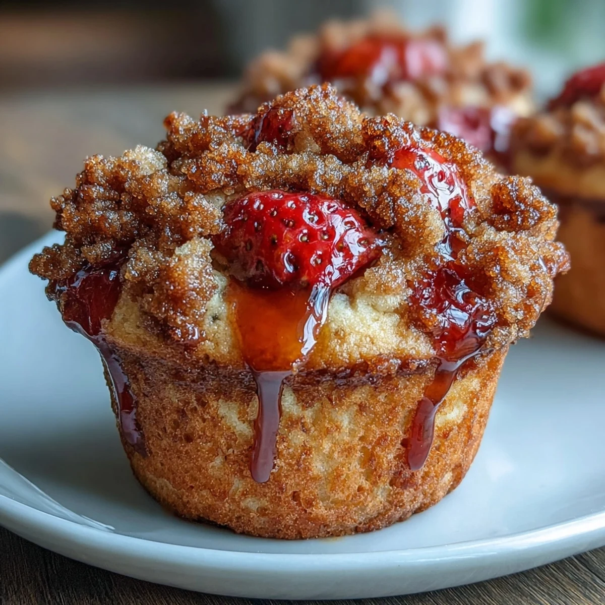 Strawberry Sourdough Muffins Topping