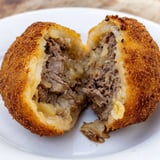 Homemade Dutch croquettes, fried to a perfect golden hue, ready to be served hot with mustard.