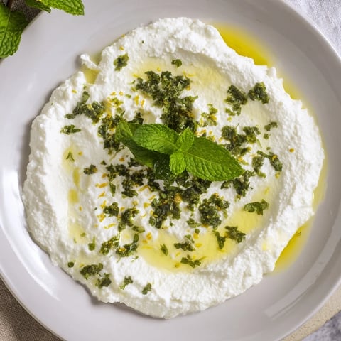 Creamy whipped feta dip with vibrant lemon-mint drizzle, ideal for easy entertaining.