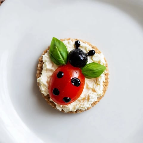 Ladybug Love Picnic Finger Foods are adorable bite-sized appetizers with tomato “wings” and olive heads.