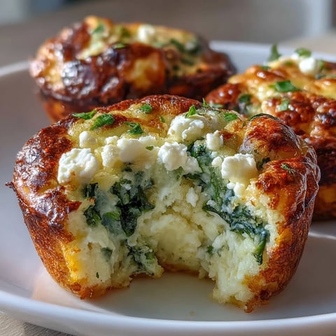 Fluffy egg muffins loaded with fresh spinach and creamy feta, baked golden for a satisfying keto breakfast.  