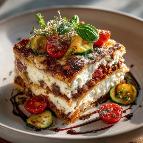 This elegant Deconstructed Lasagna photo shows each component, making it perfect for a special dinner.