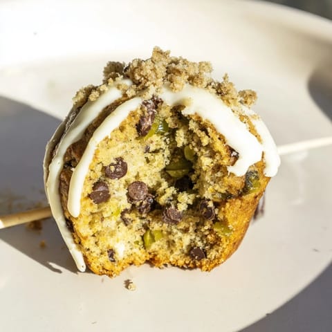 A playful Dill Pickle Sweet Tea Muffin Pop, perfect for summer parties and snacks.  