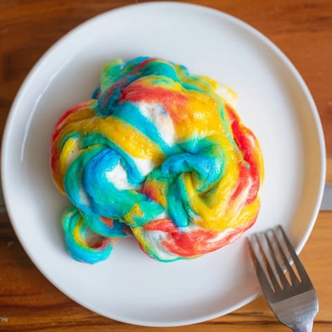 Vibrant rainbow cloud bread, light and airy, great for festive gatherings.  