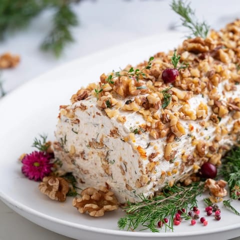Yuletide Log Cheese Centerpiece