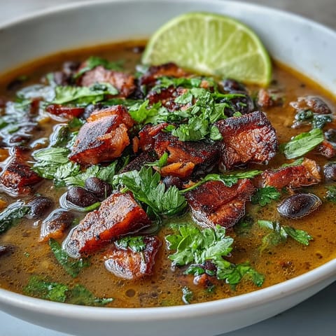 Ham Black Bean Soup Lime