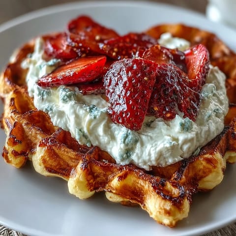 Strawberry Heart Waffles Delight