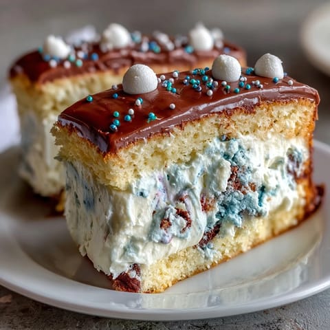 Pisces Birthday Cake with Ocean Galaxy Buttercream, a dreamy vanilla cake swirled with marbled blue and purple buttercream for a cosmic look.