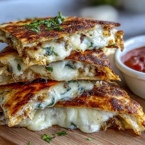 Golden mini quesadilla triangles with melted cheddar and mozzarella, served with fresh tomato salsa for a cheesy lunch.