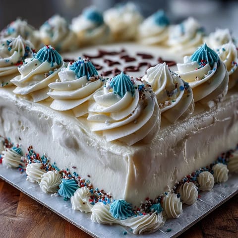 Festive vanilla sheet cake decorated with buttercream and Class of 2026 piping, perfect for graduation celebrations.