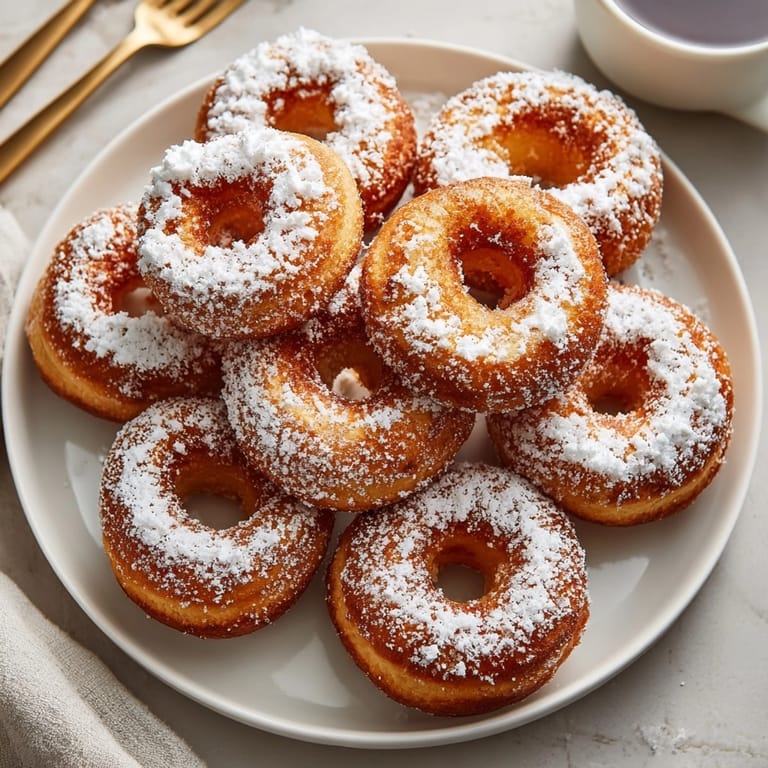 Freshly made Nonna's air fryer zeppole, perfect for dessert or holiday treats.