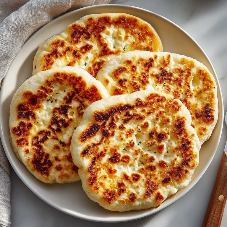 Golden Easy 2-Ingredient Cottage Cheese Flatbread Recipe stacked and ready for a quick, healthy snack or meal.
