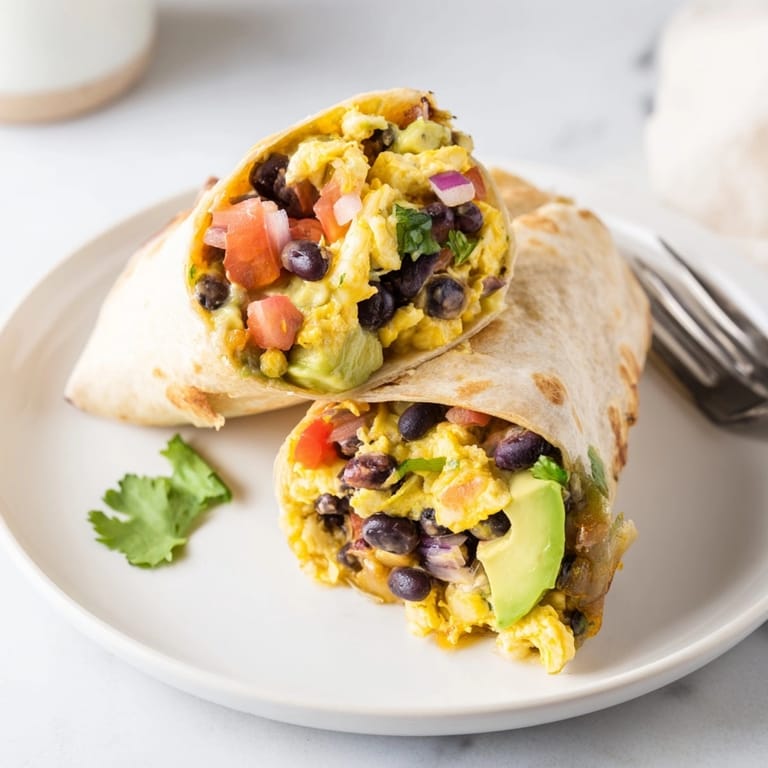 Hearty Avocado Southwest Breakfast Burrito, a quick and easy meal for a satisfying Southwestern start.