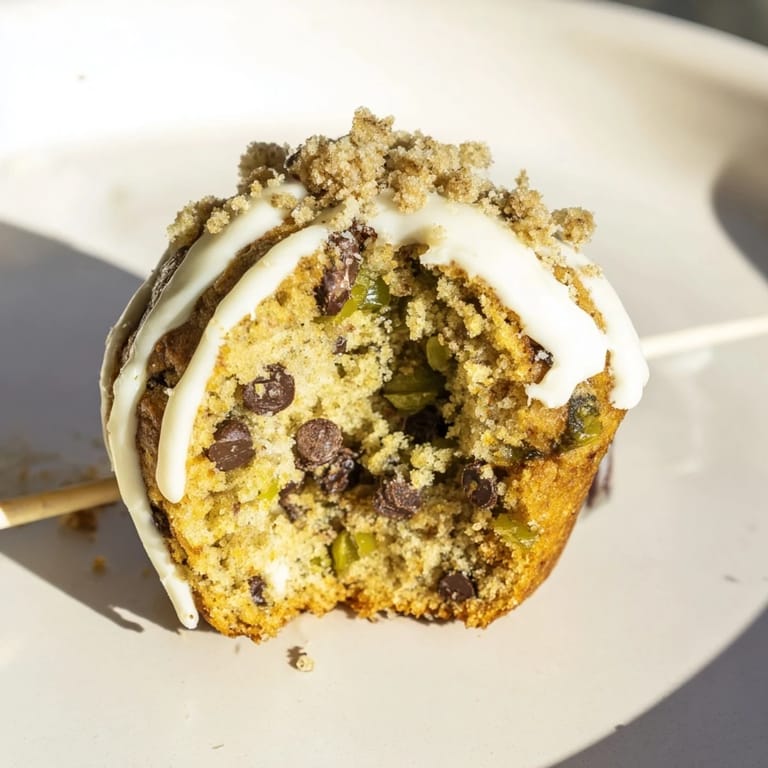 A playful Dill Pickle Sweet Tea Muffin Pop, perfect for summer parties and snacks.  