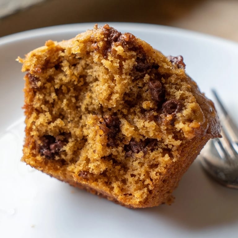 Fluffy sweet potato pancake drop muffins drizzled with maple syrup and sprinkled nuts.  