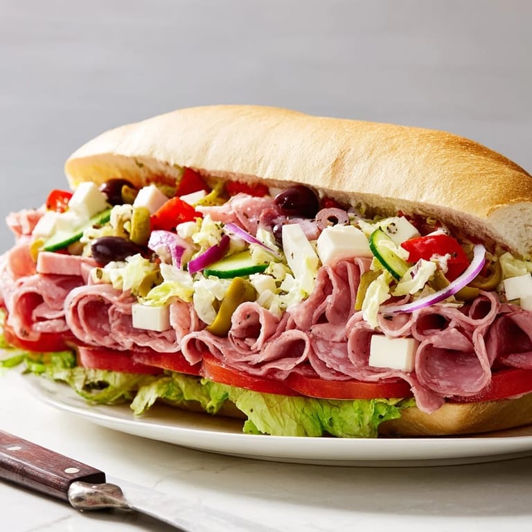 Delicious Flavor Mash-Up Sandwiches bursting with Italian-inspired ingredients for a hearty lunch.  