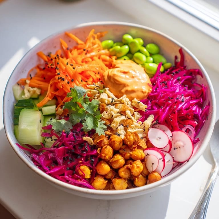 Vibrant ASMR Crunch Snack Bowls showcasing layers of crunchy textures and bright colors.  
