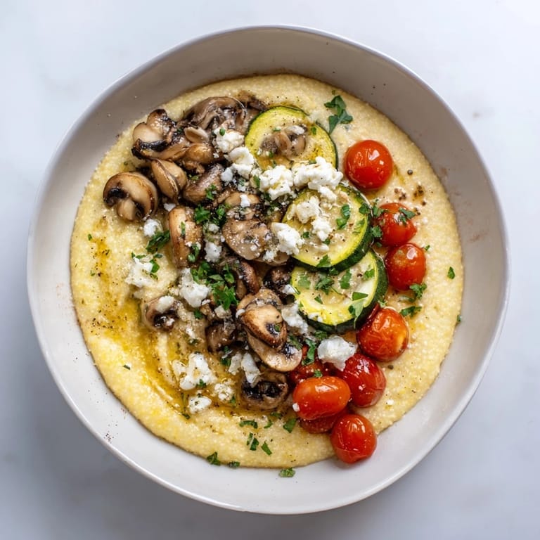 Enjoy the comforting texture of Cornmeal Mush Polenta Bowls, a simple, delicious vegetarian meal.