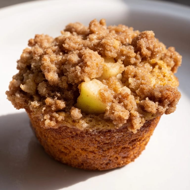 A close-up of delicious warm, tasty apple muffins showcasing the fluffy interior and cinnamon aroma.