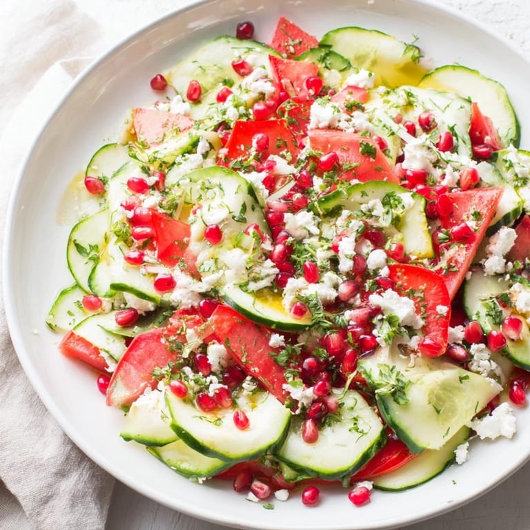 A refreshing close-up showcases the colorful ingredients of Healthy Cucumber Christmas Salad, perfect for holiday eating.