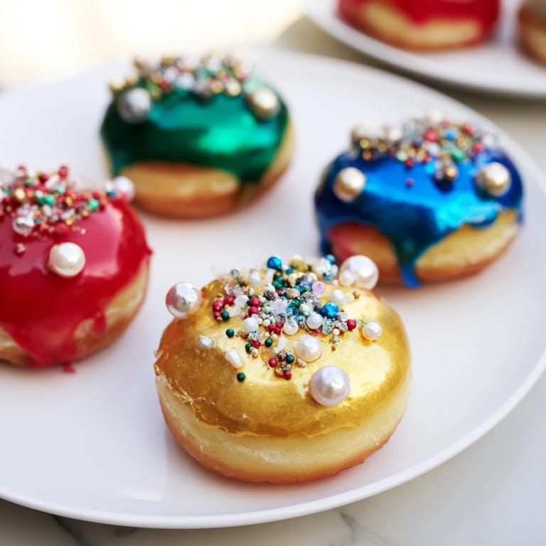 A close-up of delicious Christmas Ornament Beignets, ready to be enjoyed during the festive holidays.