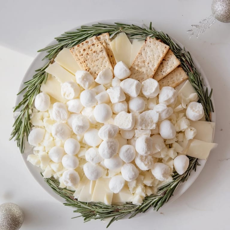 This Santa's Beard and Hat Board showcases a whimsical arrangement of white brie and salami for delicious visual appeal.