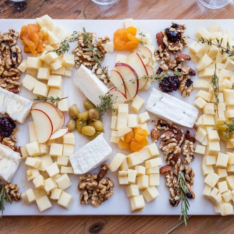 A beautifully presented Twelve Days of Cheese Board, featuring assorted cheeses with perfect pairings for holidays.