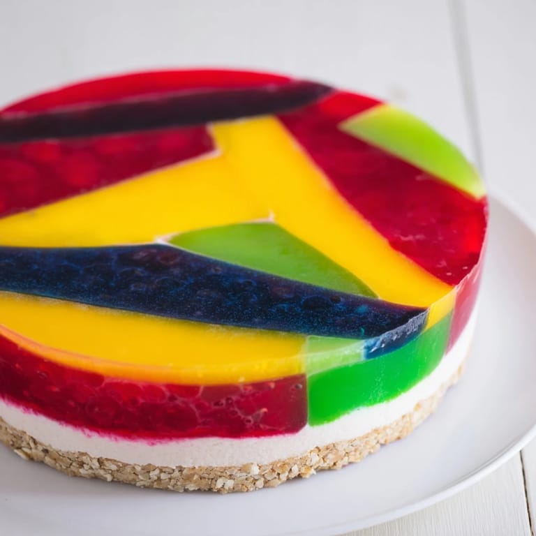 A delicious slice of The Kaleidoscope, a colorful dessert with each bite revealing amazing flavors.