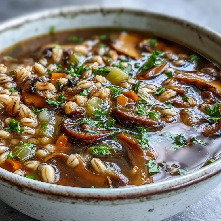Earthy mushrooms and tender barley create a delicious, warming Mushroom and Barley Soup.