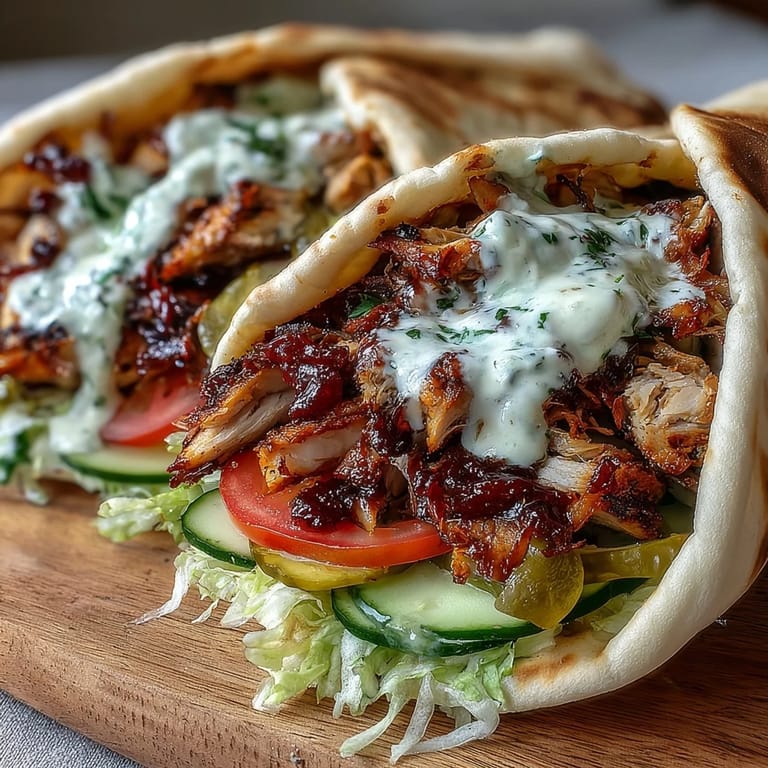 Assembled chicken shawarma wrap overflowing with tender grilled chicken, vibrant vegetables, and a generous dollop of rich garlic tahini sauce.