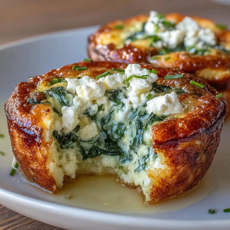 Keto-friendly egg muffins bursting with savory spinach and tangy feta, ideal for low-carb meal prep.  