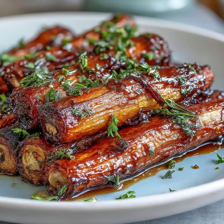 Honey-glazed carrots and parsnips roasted to perfection, savory-sweet flavor with fresh thyme, ideal for holiday meals.  