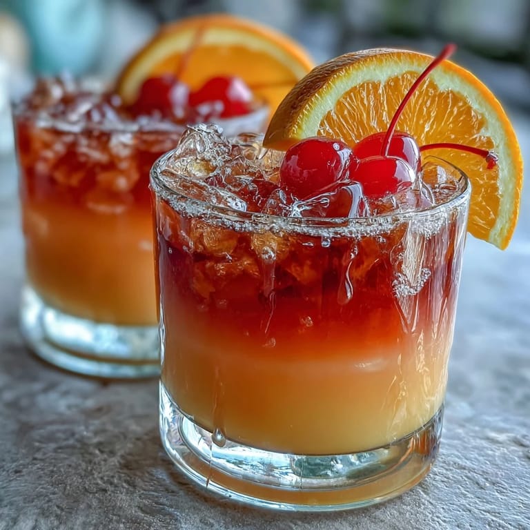 Beautifully layered sunrise mocktail with grenadine, orange juice, and lemon-lime soda—refreshing and easy to make.