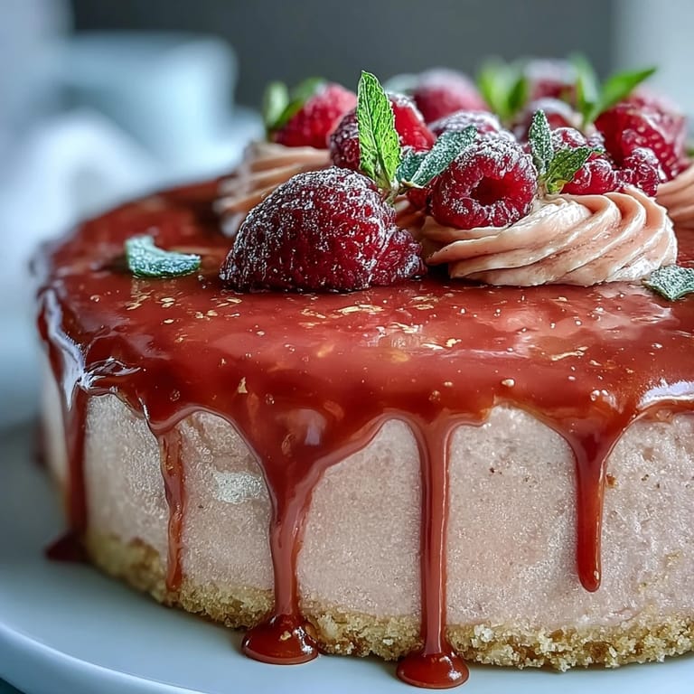 Elegant pink rosé velvet cake adorned with shimmering gold drip, perfect for celebration.